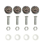 ROZYARD Elegant Vehicle Motorcycle Bling Car Plate Frame Hardware License Plate Frame Fasteners Decorative Fixing Screw Caps Set